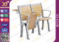 Scrittorio di legno e sedia dello studente di college messi con la struttura di alluminio fornitore