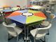 Bordo stabilito dei sei dello studente PVC uniti Colourful dello scrittorio e della sedia per stanza di formazione fornitore